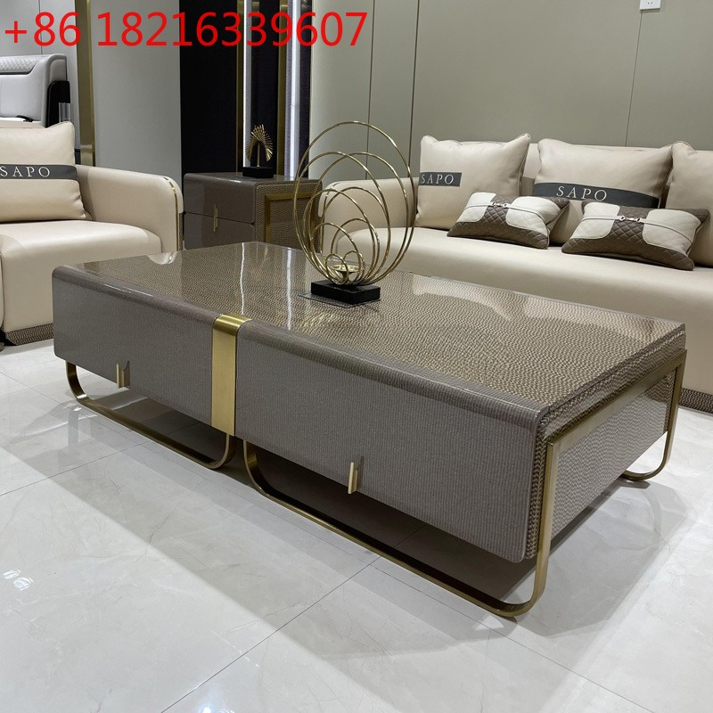 Coffee Tea Hong Kong - light luxury solid wood long coffee