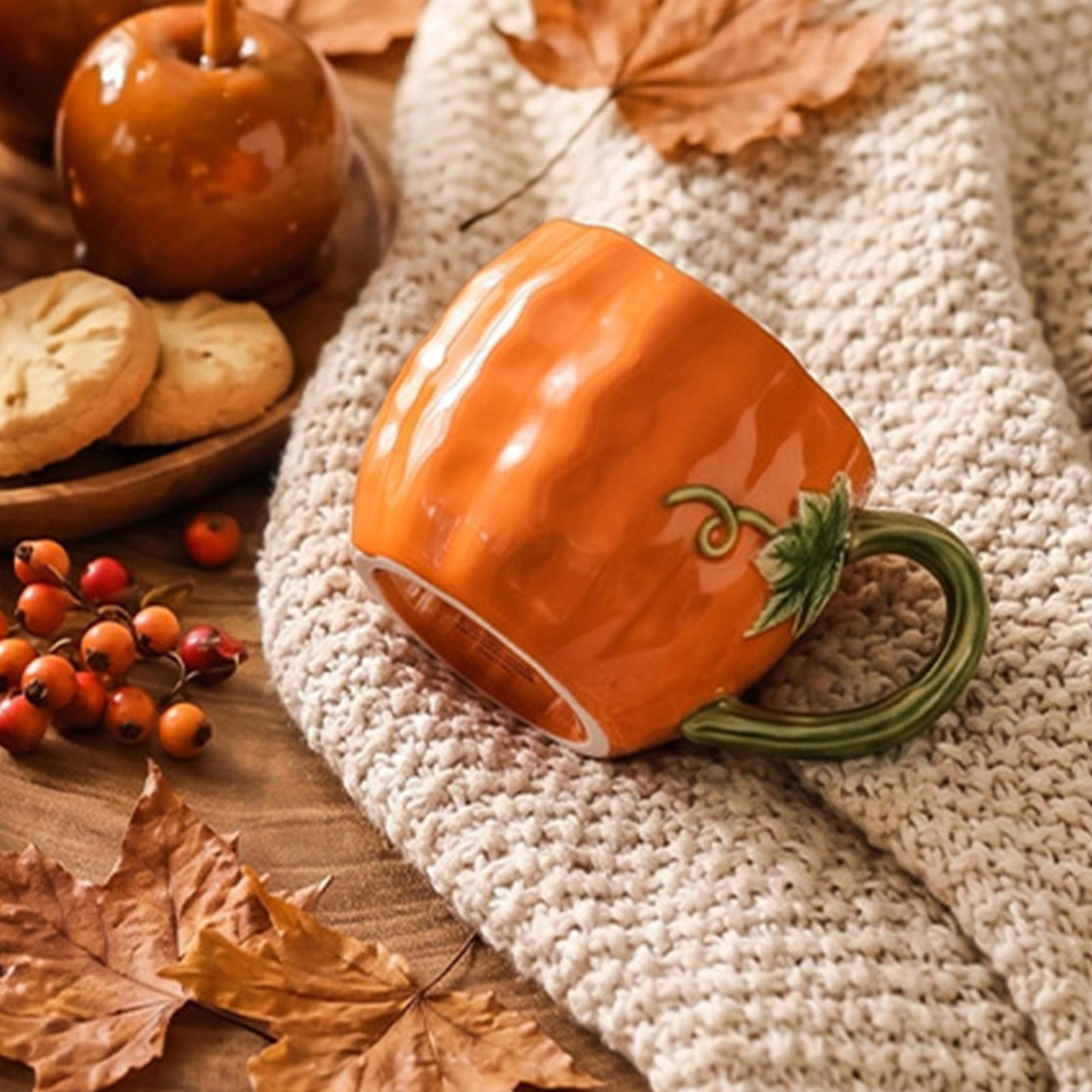 Coffee Tea Latte - 380ml Pumpkin Ceramic Mug Halloween Coffee