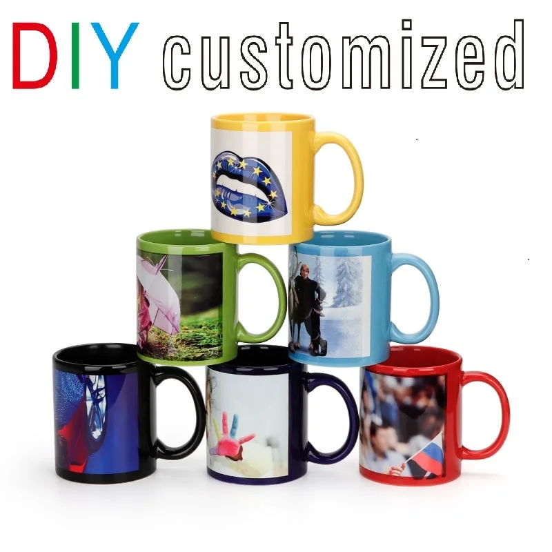 Coffee Tea Photos - Black Cup DIY Logo Ceramic Mug,