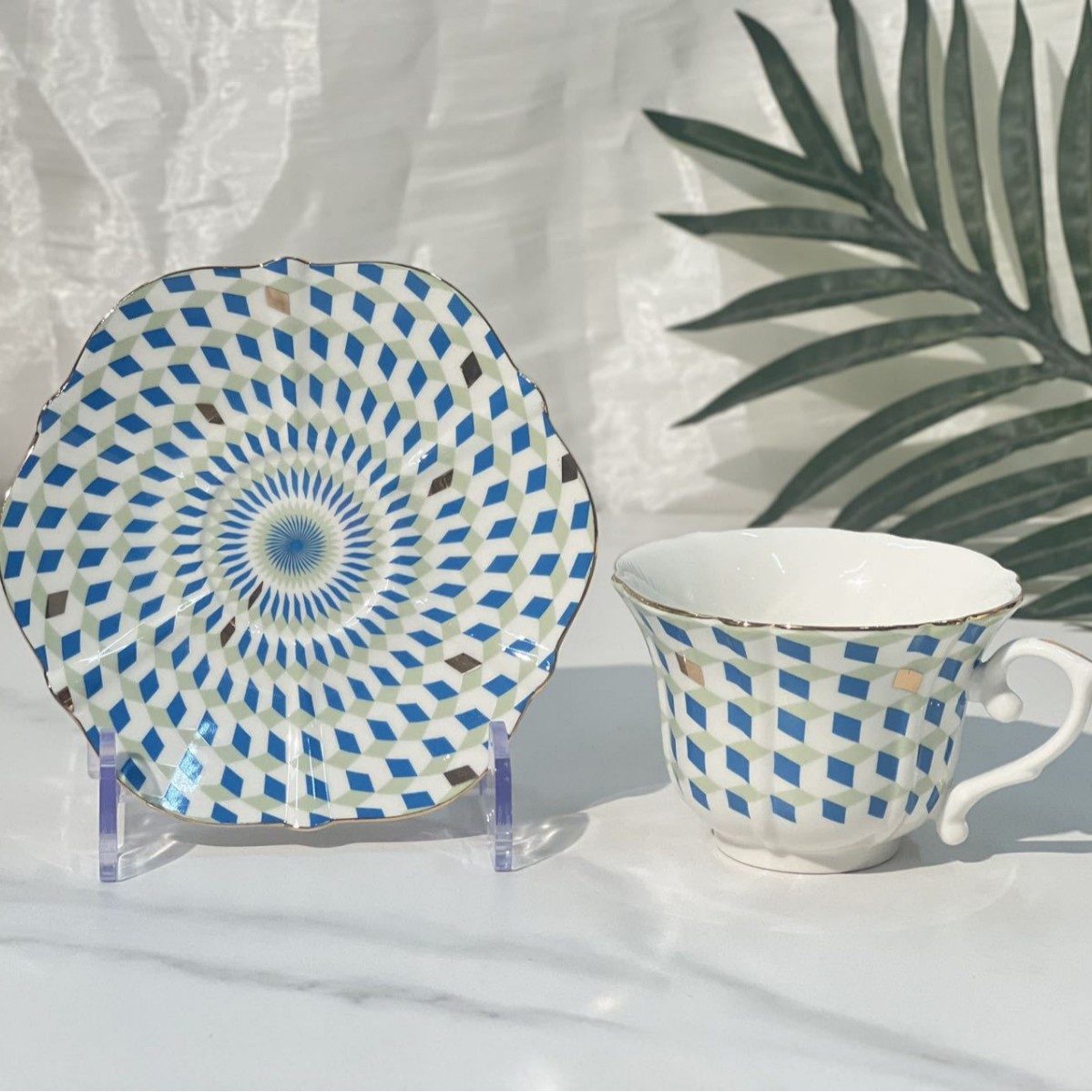 Light Luxury Blue and Green Co - đánh giá và giá Coffee Tea Green