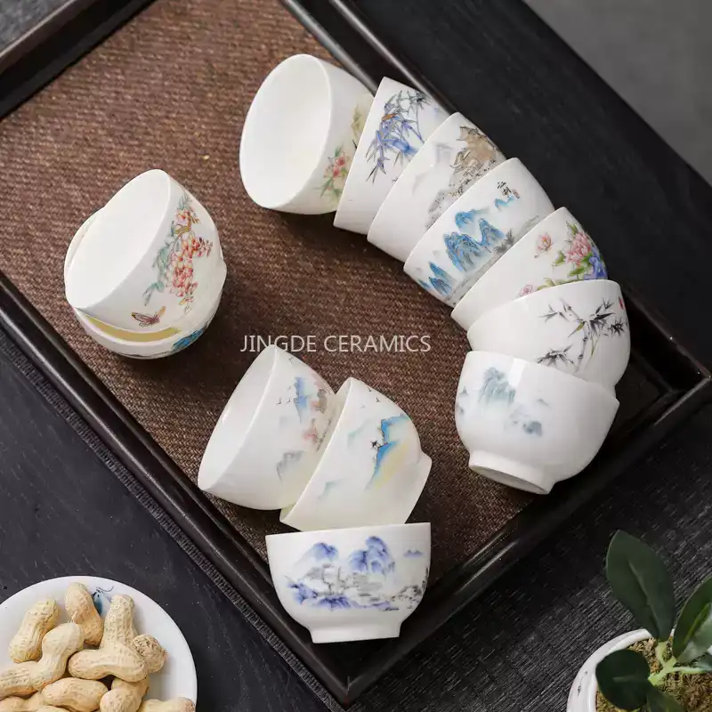 4PCS Ceramic Mini Tea Cup, Sma - đánh giá và giá Coffee Tea Set Up