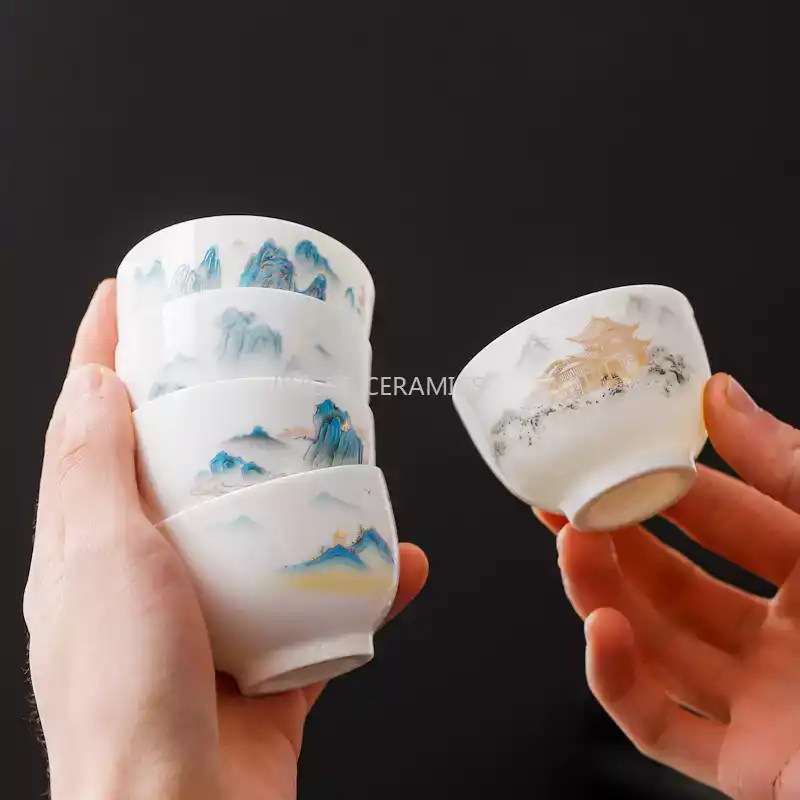 4PCS Ceramic Mini Tea Cup, Sma - đánh giá và giá Coffee Tea Set Up