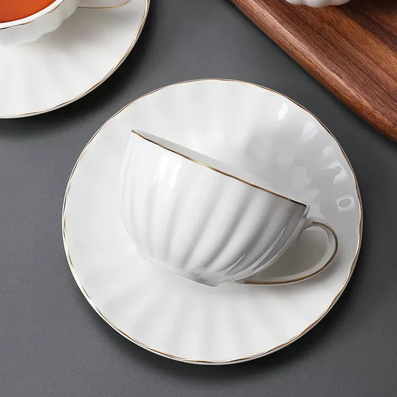 White Ceramic Gold Rimmed Coff - đánh giá và giá Coffee Tea Latte