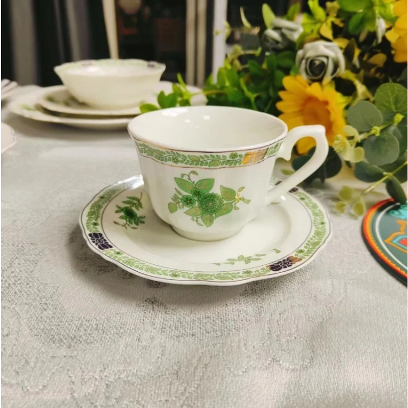 Vintage Green Floral Porcelain - đánh giá và giá Coffee Tea Green
