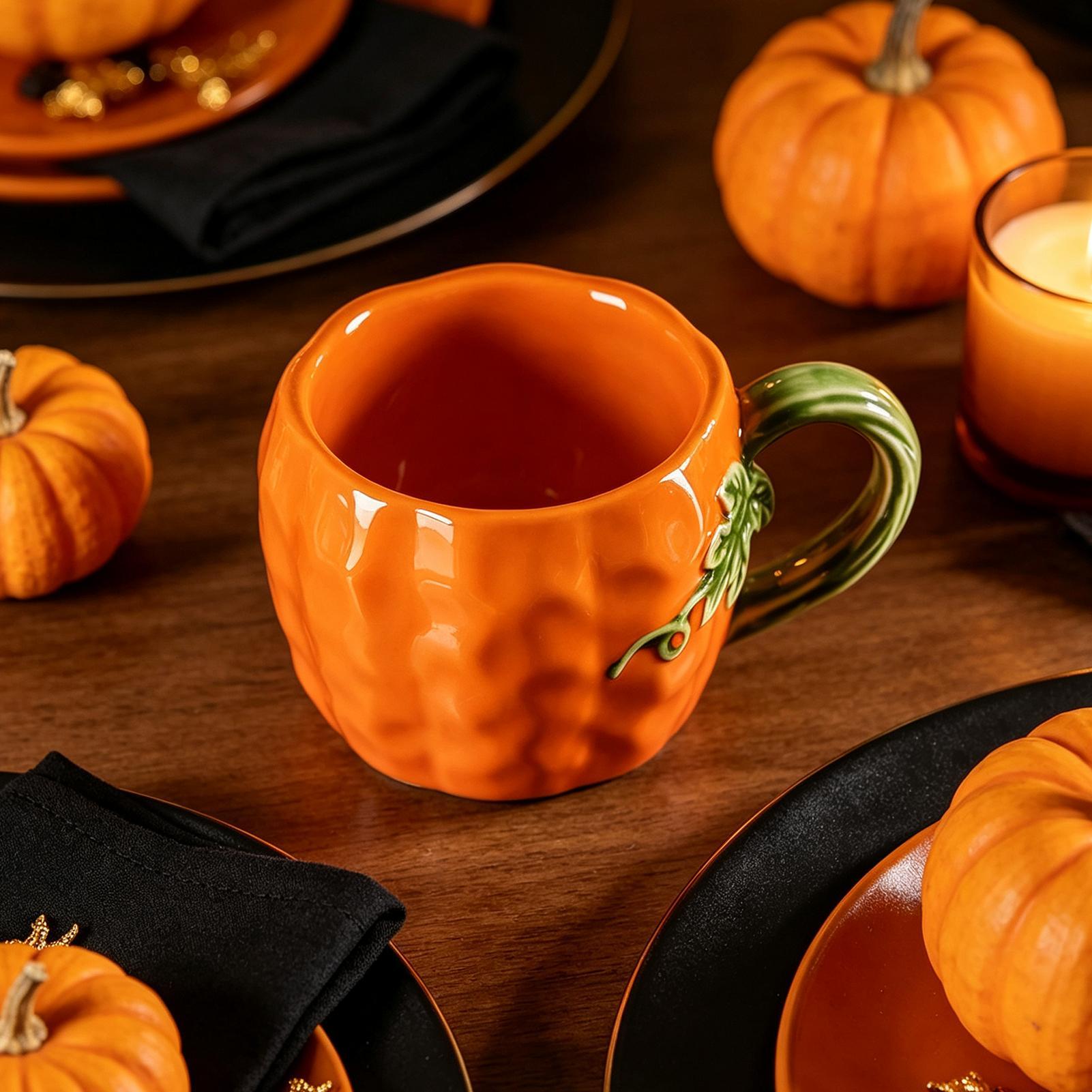 380ml Pumpkin Ceramic Mug Hall - đánh giá và giá Coffee Tea Latte