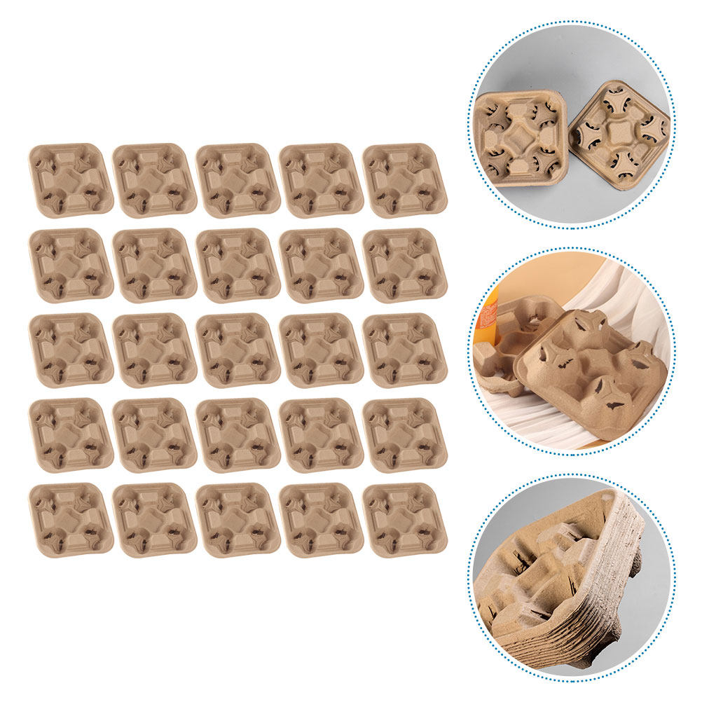 25Pcs Four-Cup Paper Pulp Hold - đánh giá và giá Coffee Tea Holder