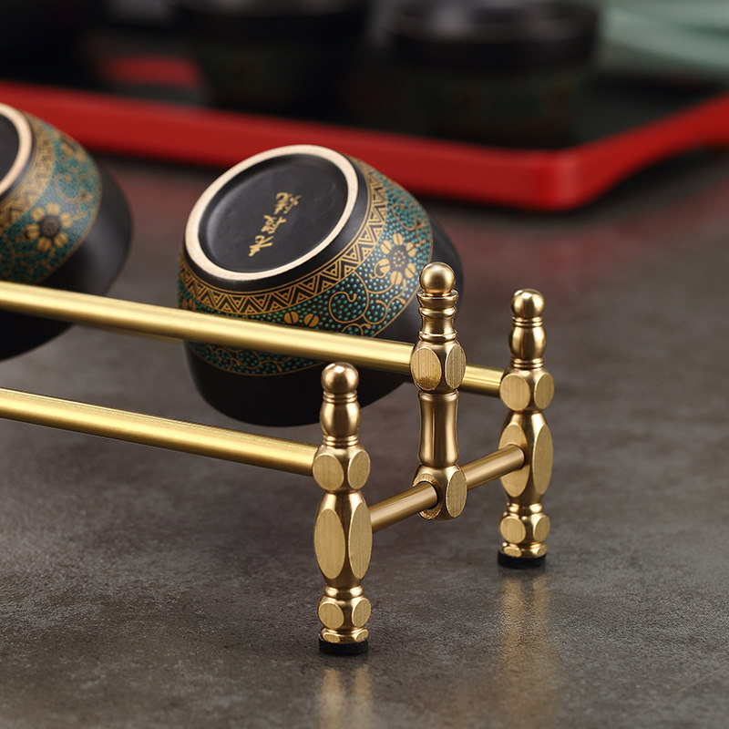Minimalist Brass Teacup Holder - đánh giá và giá Gongfu Tea Set