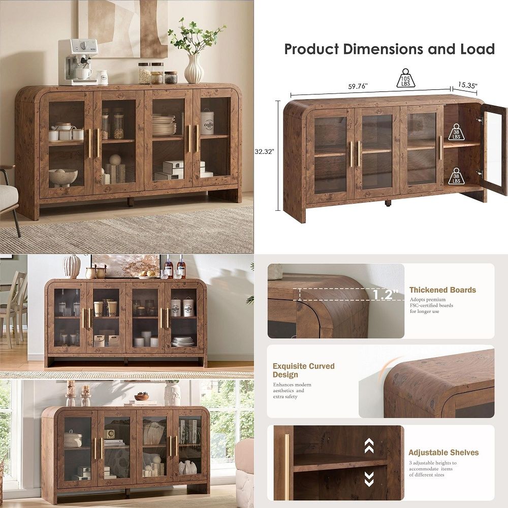 Sideboard Buffet Cabinet with  - đánh giá và giá Coffee & Tea Maker Machine
