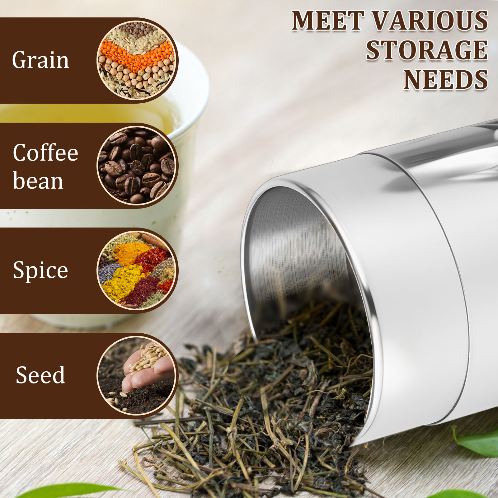 Stainless Steel Tea Leaf Tins  - đánh giá và giá Coffee Tea And Leaf