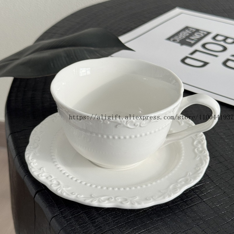 French Light Luxury Embossed F - đánh giá và giá Coffee Tea Set Up
