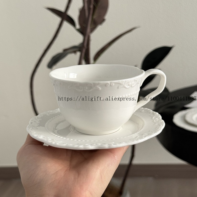 French Light Luxury Embossed F - đánh giá và giá Coffee Tea Set Up