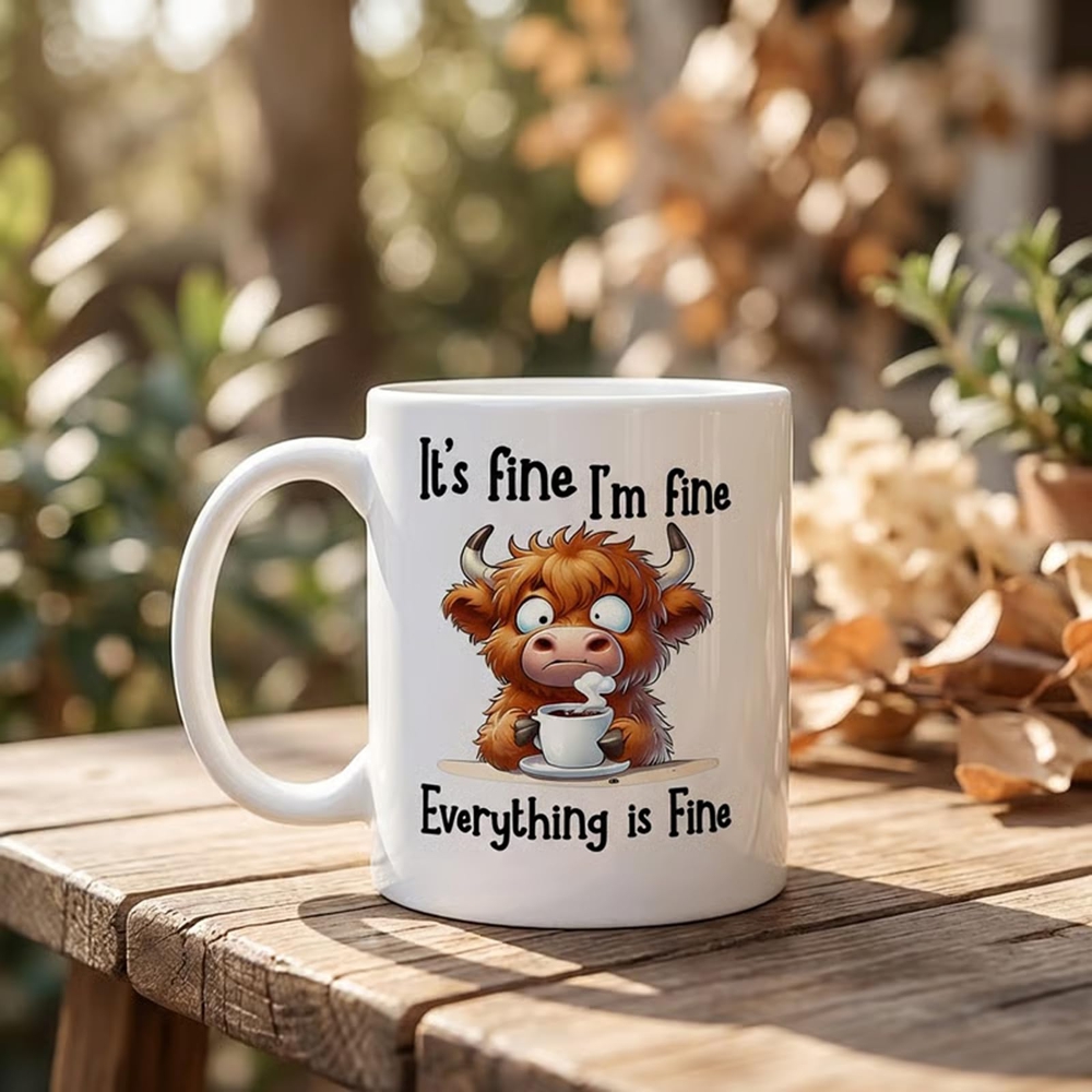 Anxious Scottish Highland Cow  - đánh giá và giá Coffee And Tea Quotes Funny