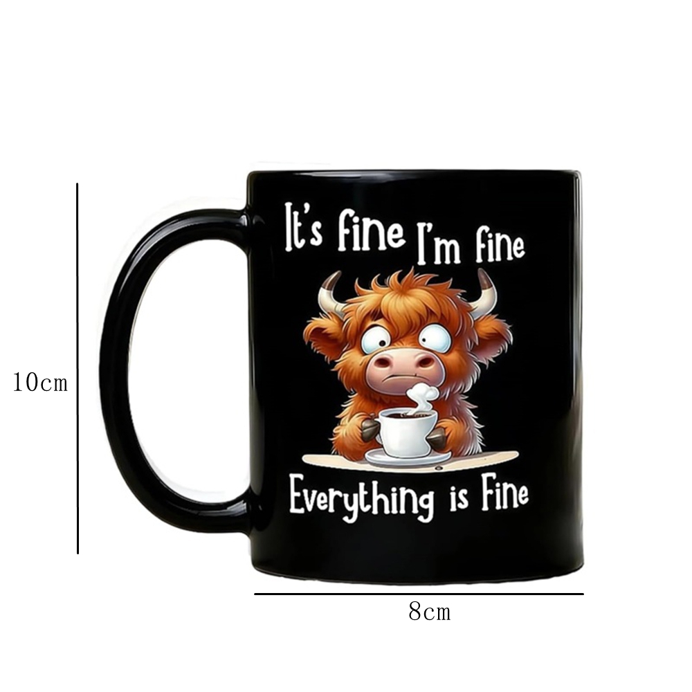 Anxious Scottish Highland Cow  - đánh giá và giá Coffee And Tea Quotes Funny