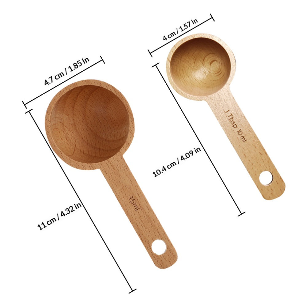 2Pcs Wooden Tablespoon Scoop f - đánh giá và giá Coffee Tea Leaf And Bean